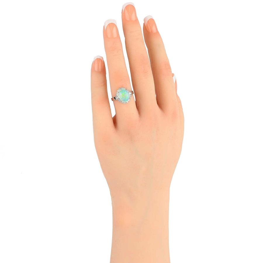 オパール 1.51ct ダイヤモンド 0.36ct プラチナ Pt900 ヘイロー