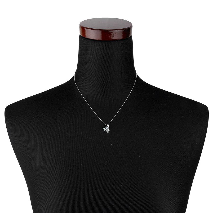 ブルートパーズ アクアマリン ホワイトゴールド K14WG フラワー 