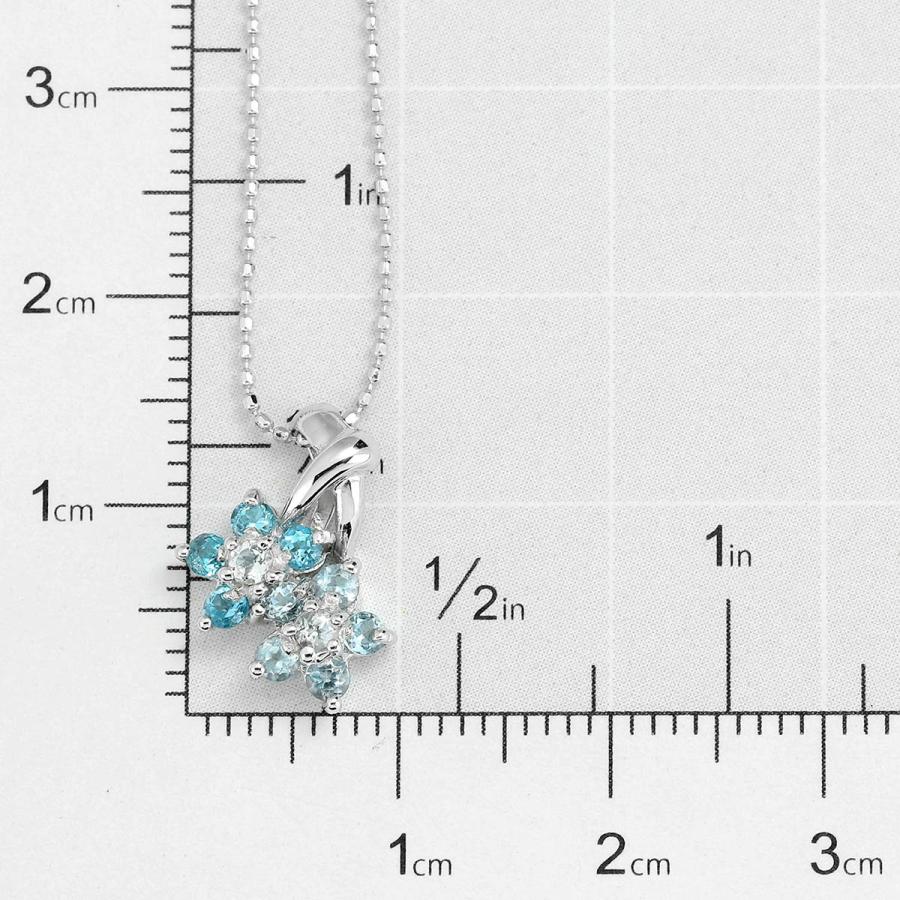ブルートパーズ アクアマリン ホワイトゴールド K14WG フラワー 