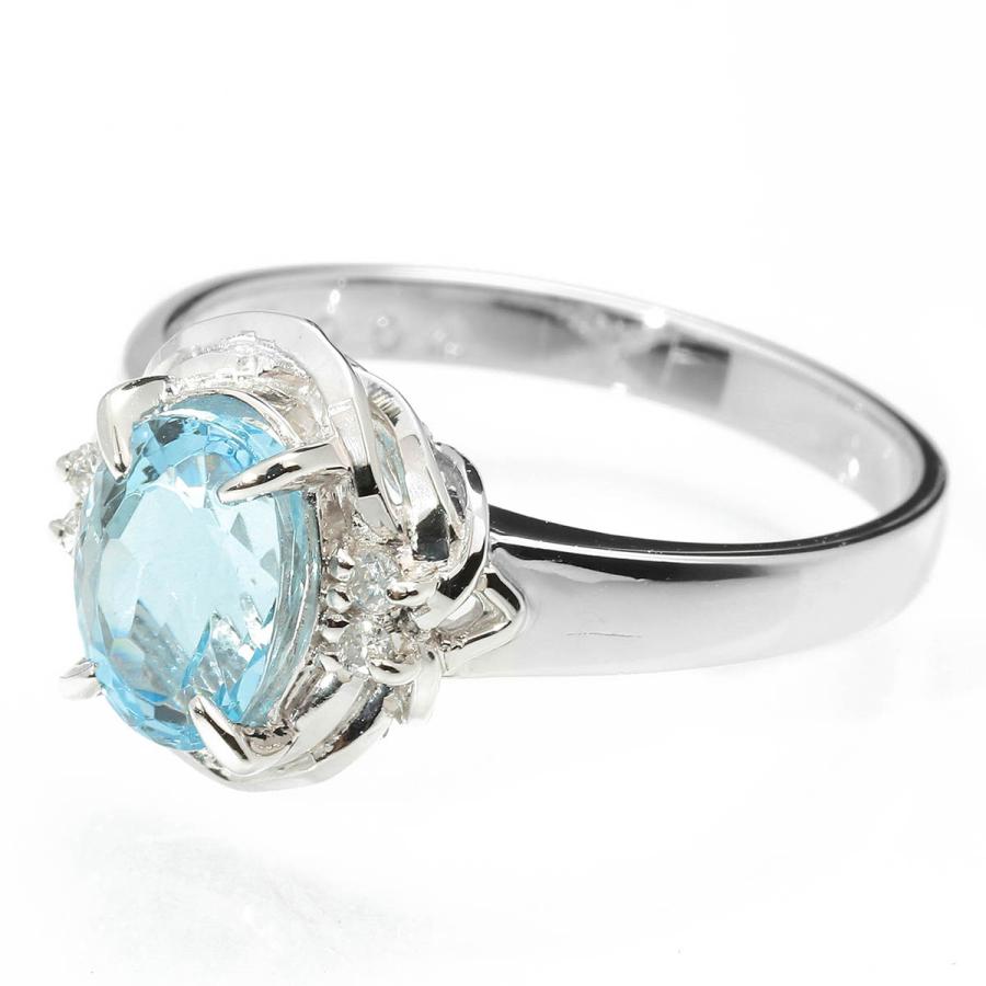 リング 指輪 アクアマリン 1.27ct ダイヤモンド プラチナ Pt900