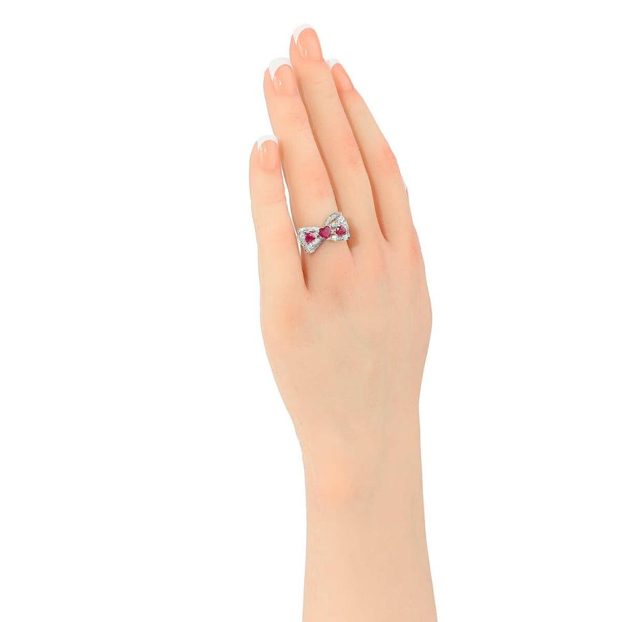 ルビー 1.2ct ダイヤモンド ホワイトゴールド K14WG リボンモチーフ 
