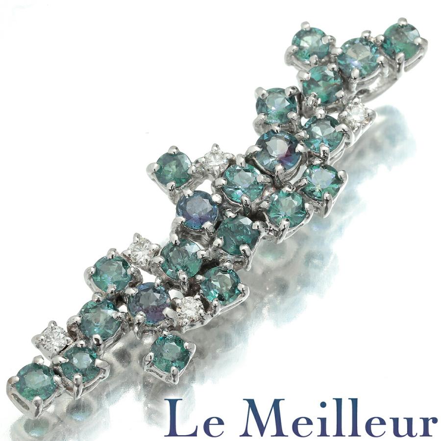ペンダントトップ アレキサンドライト 1.81ct ダイヤモンド K18 中古