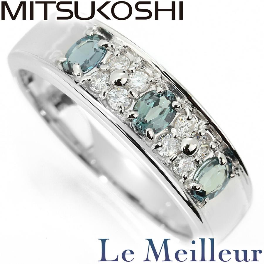 三越 リング 指輪 アレキサンドライト 0.38ct ダイヤモンド プラチナ