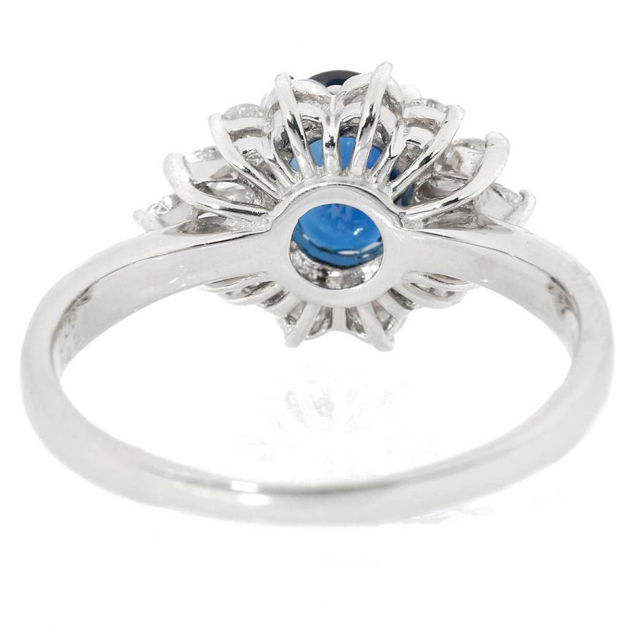 サファイア 0.86ct ダイヤモンド 0.42ct プラチナ Pt900 ヘイロー