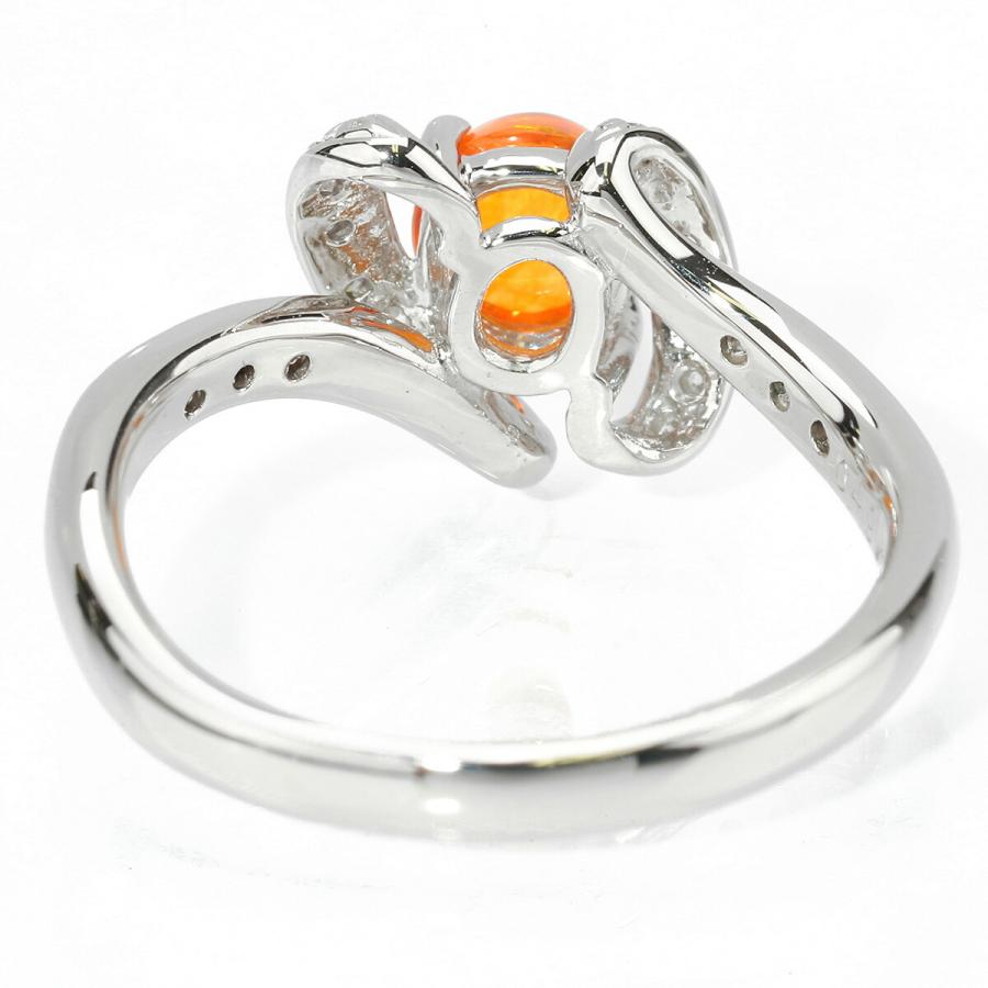リング 指輪 ファイアオパール 0.49ct ダイヤモンド プラチナ Pt900 13 