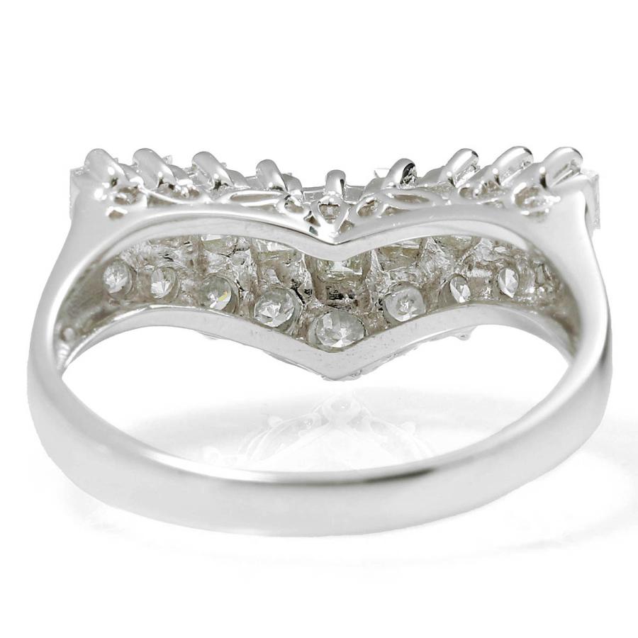 V字リング 指輪 ダイヤモンド 1.00ct プラチナ Pt900 13号 中古 返品OK