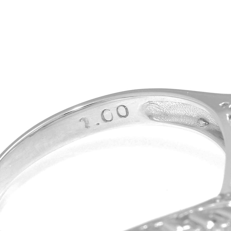 V字リング 指輪 ダイヤモンド 1.00ct プラチナ Pt900 13号 中古 返品OK