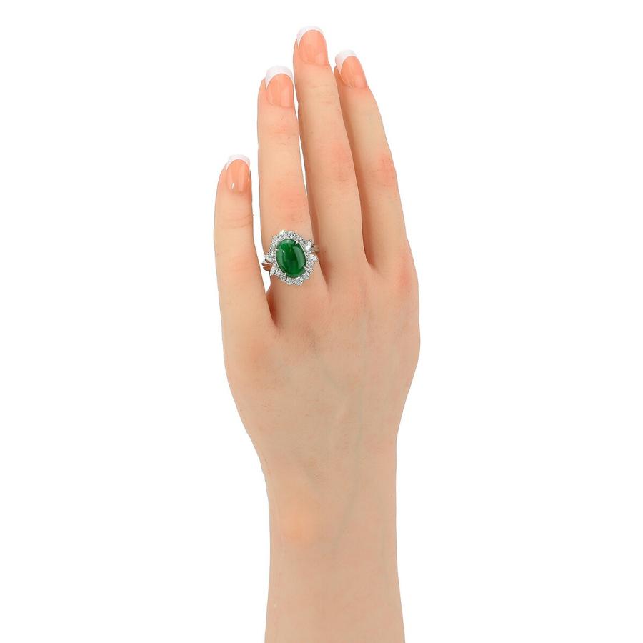 翡翠 6.01ct ダイヤモンド 1.09ct プラチナ Pt900 リング 13号 指輪 