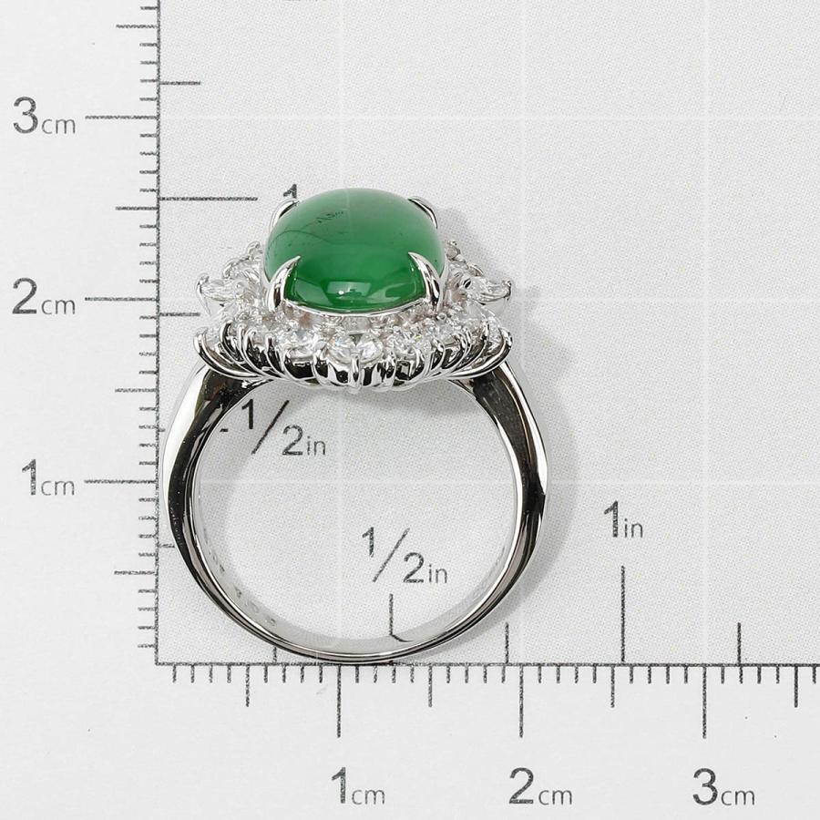 翡翠 6.01ct ダイヤモンド 1.09ct プラチナ Pt900 リング 13号 指輪 