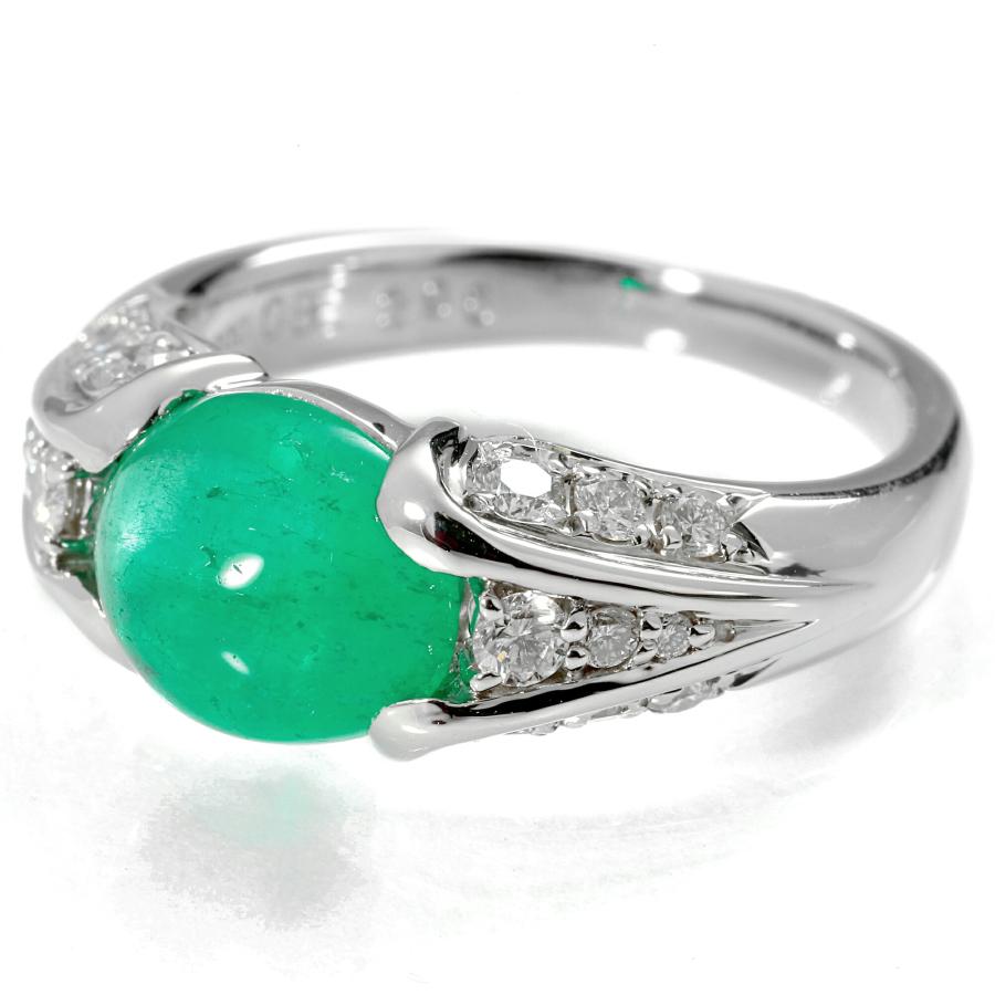 リング 指輪 エメラルド 2.98ct ダイヤモンド 0.47ct プラチナ Pt900 