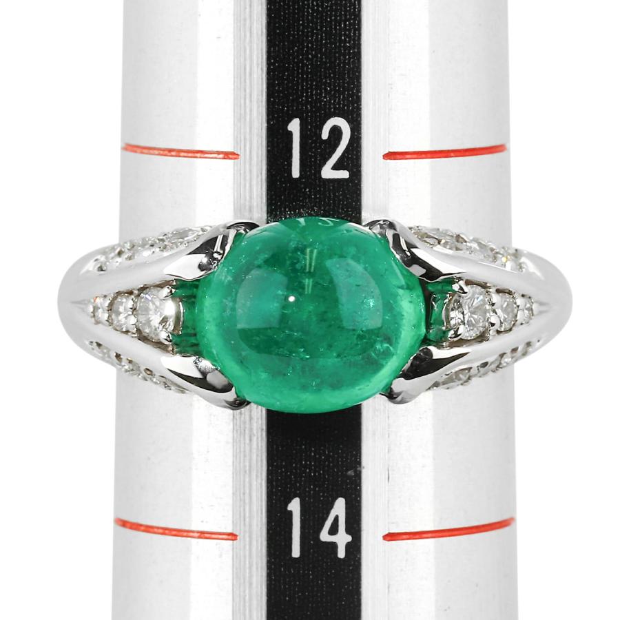 リング 指輪 エメラルド 2.98ct ダイヤモンド 0.47ct プラチナ Pt900 