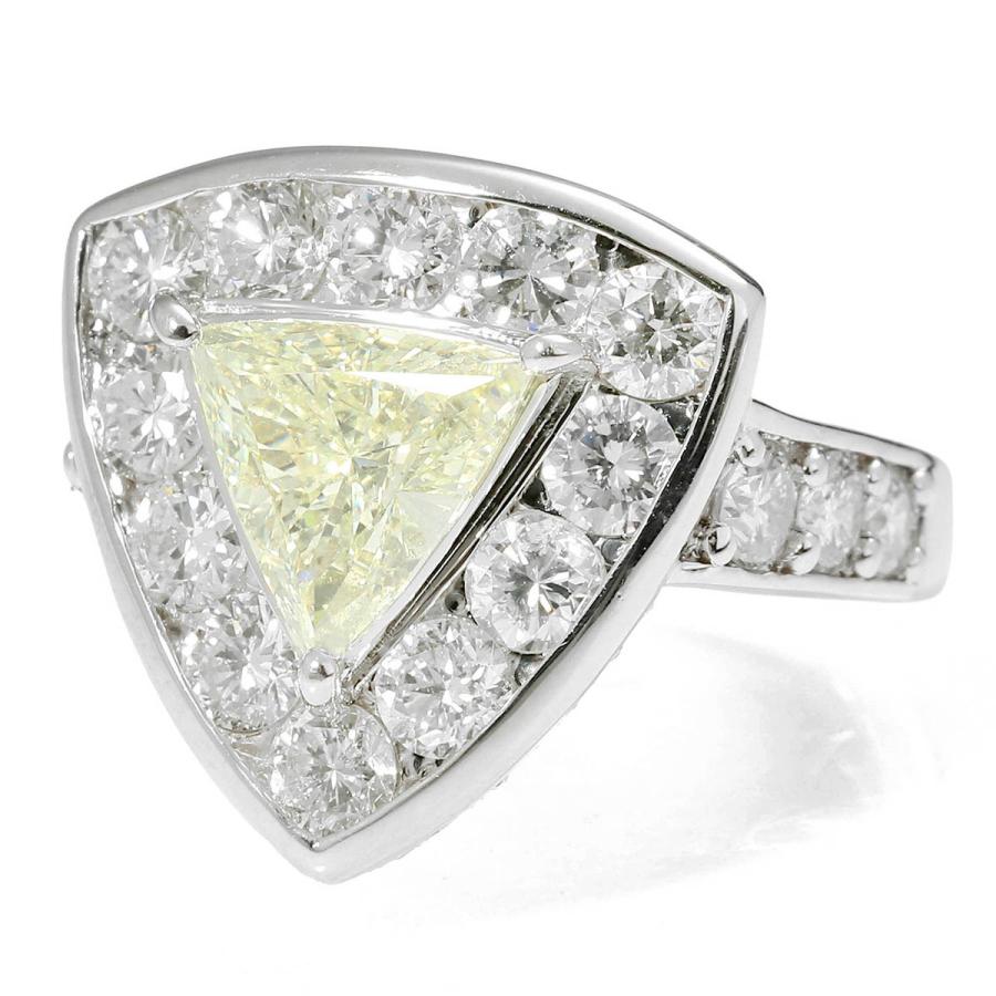 リング 指輪 イエローダイヤモンド 1.181ct ダイヤモンド 2.43ct 