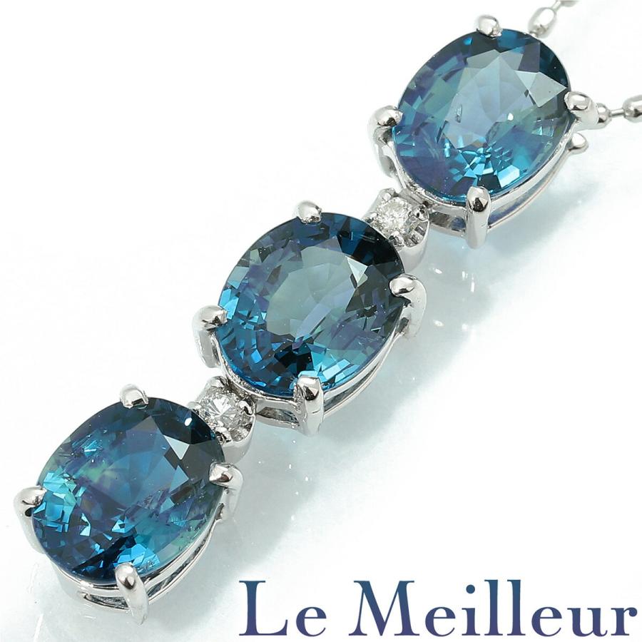 トリロジーデザインペンダントネックレス サファイア 2.5ct 
