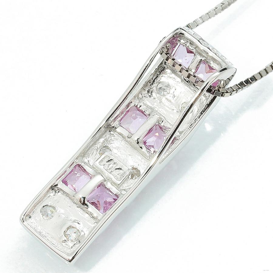 ペンダントネックレス ピンクサファイア 0.59ct ダイヤモンド ホワイト 