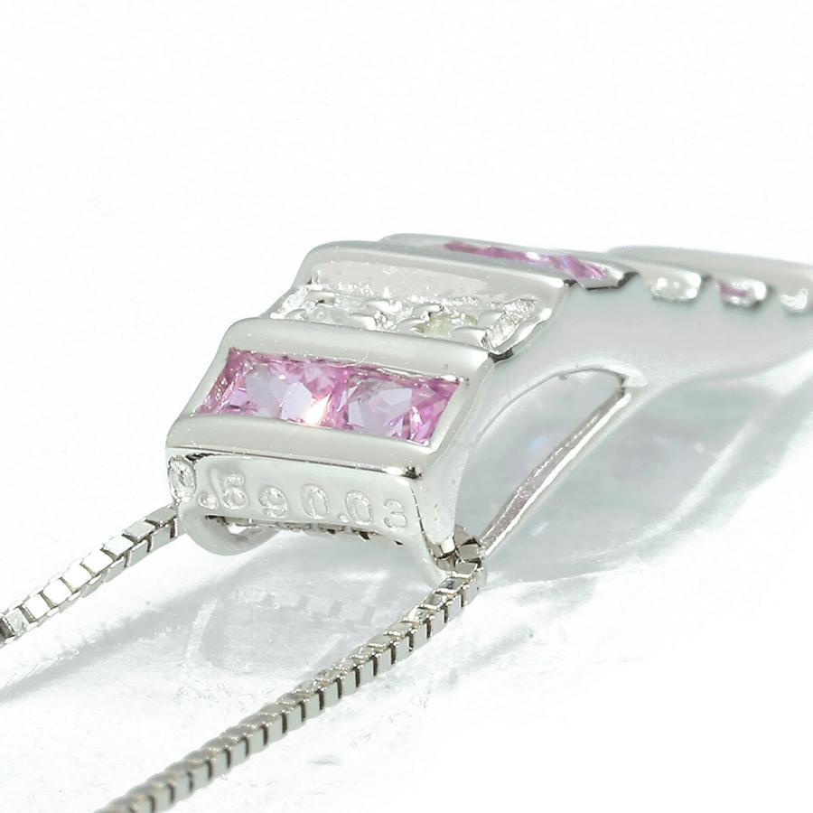 ピンクサファイア 0.59ct ダイヤモンド ホワイトゴールド K14WG ピアス 