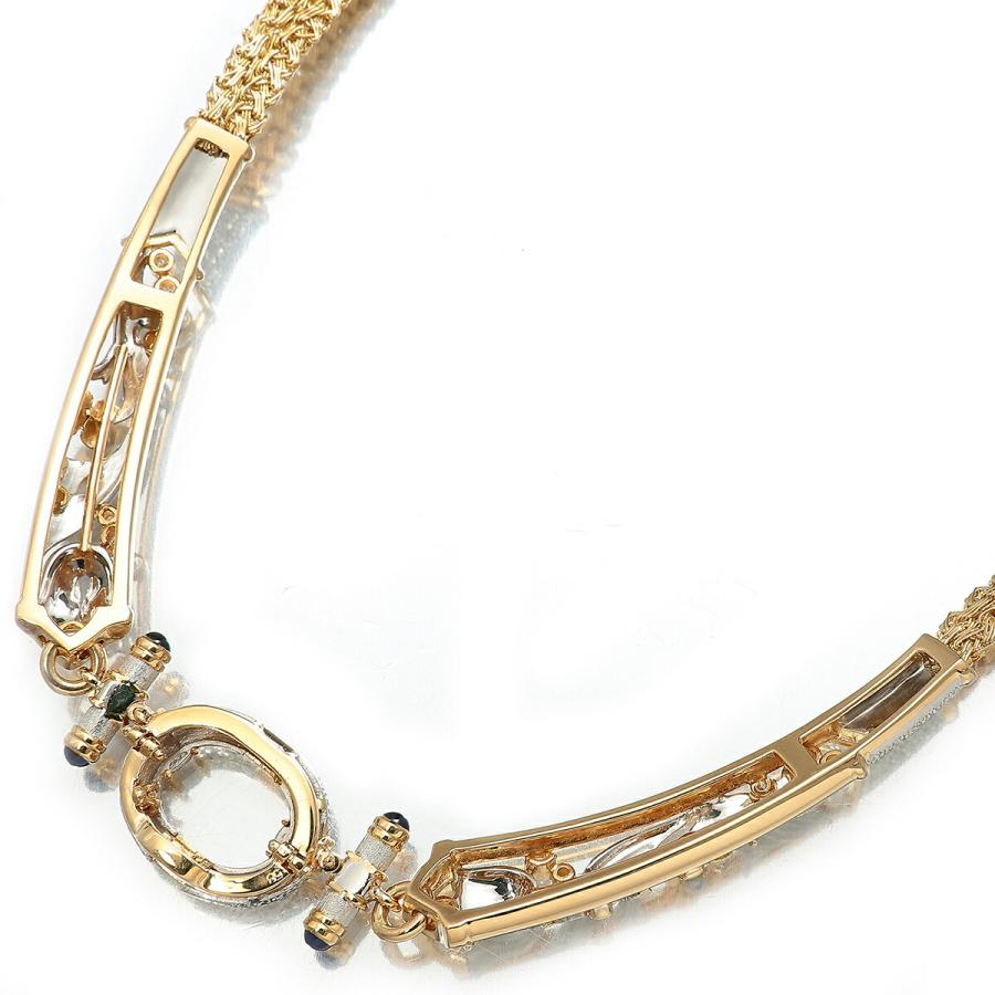 石川暢子 フラワーモチーフネックレス ダイヤモンド 0.43ct サファイア  