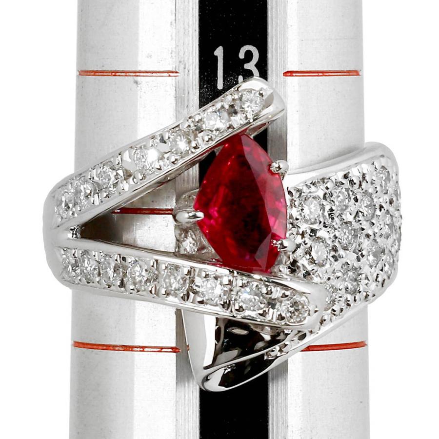 リング 指輪 ルビー 1.01ct ダイヤモンド 0.61ct プラチナ Pt900 14号 