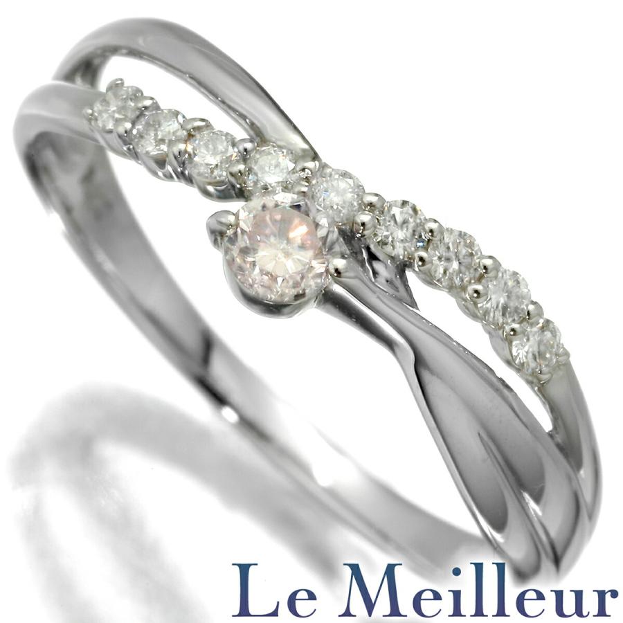 交差デザインリング 指輪 ダイヤモンド Pt900 12号 中古 プレラブド  