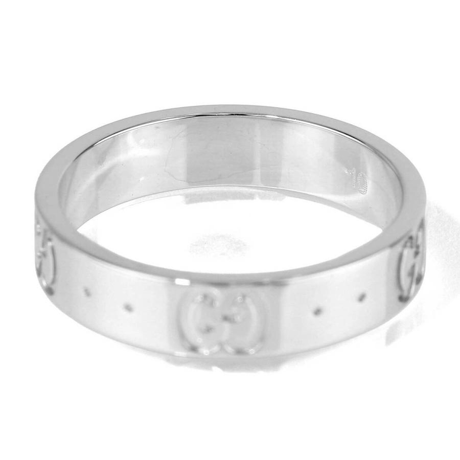 【新品仕上済】 GUCCI アイコン ホワイトゴールド K18WG スリムリング 9.5号 メンズ 返品OK GUCCI（グッチ） GUCCI ICON スリムリング ホワイトゴールド K18WG 9.5
