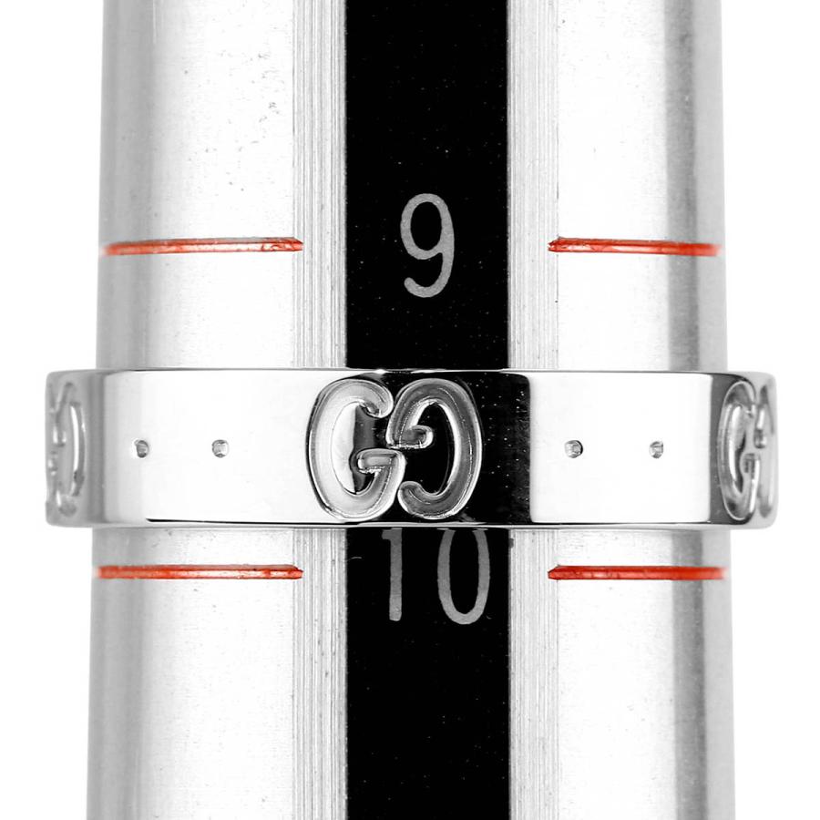 【新品仕上済】 GUCCI アイコン ホワイトゴールド K18WG スリムリング 9.5号 メンズ 返品OK GUCCI（グッチ） GUCCI ICON スリムリング ホワイトゴールド K18WG 9.5