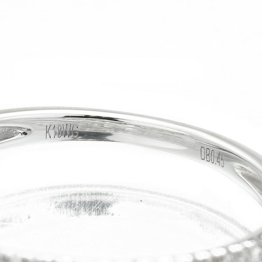 K18WG テーパーダイヤモンドリング 19号 0.45 QVC ブラウンダイヤ QVC キュー・ヴィー・シー テーパーカットリング 指輪