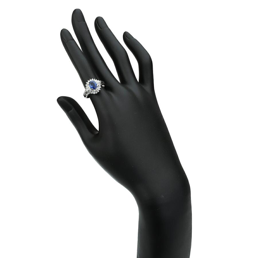 サファイア 1.23ct ダイヤモンド 0.45ct プラチナ Pt900 ヘイロー