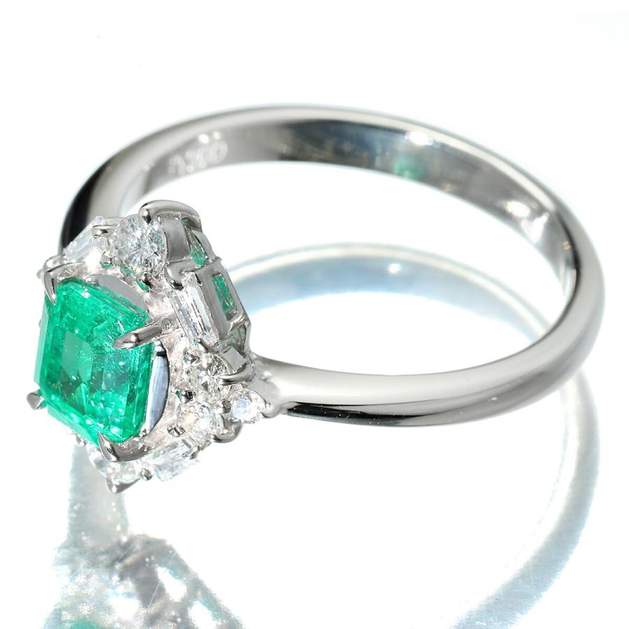 リング 指輪 エメラルド 0.70ct ダイヤモンド 0.36ct プラチナ Pt900