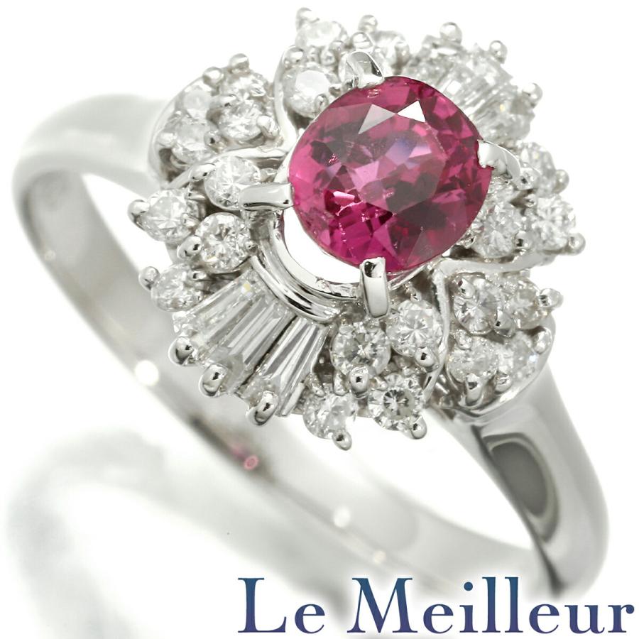 ルビー 0.746ct ダイヤモンド 0.4ct プラチナ Pt900 リング 12号 指輪