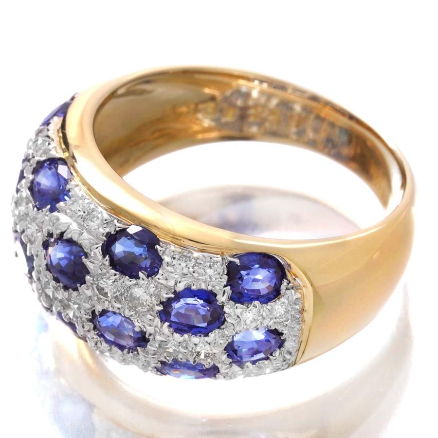 リング 指輪 サファイア 2.59ct ダイヤモンド 0.33ct K18 12号 中古  