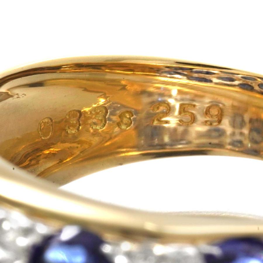 リング 指輪 サファイア 2.59ct ダイヤモンド 0.33ct K18 12号 中古  