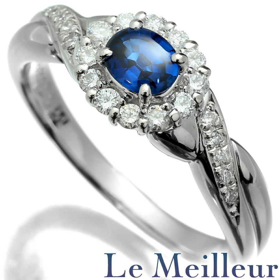 【美品】サファイアリング 0.52プラチナ900 ダイヤモンド0.26 サファイア 0.52ct ダイヤモンド 0.24ct プラチナ Pt900 ヘイロー