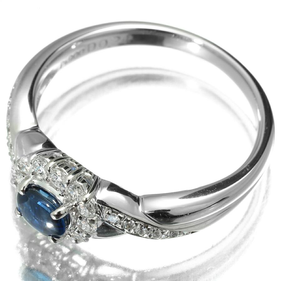 【美品】サファイアリング 0.52プラチナ900 ダイヤモンド0.26 サファイア 0.52ct ダイヤモンド 0.24ct プラチナ Pt900 ヘイロー