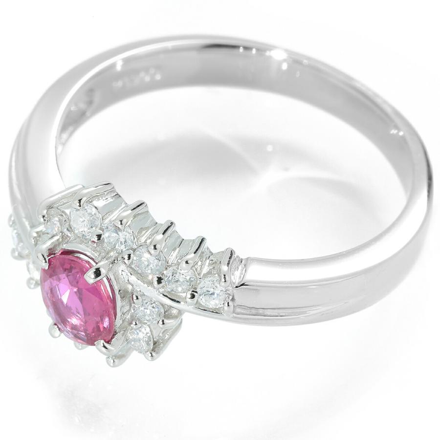 ルビー 0.45ct ダイヤモンド 0.3ct プラチナ Pt900 ツイストヘイロー 