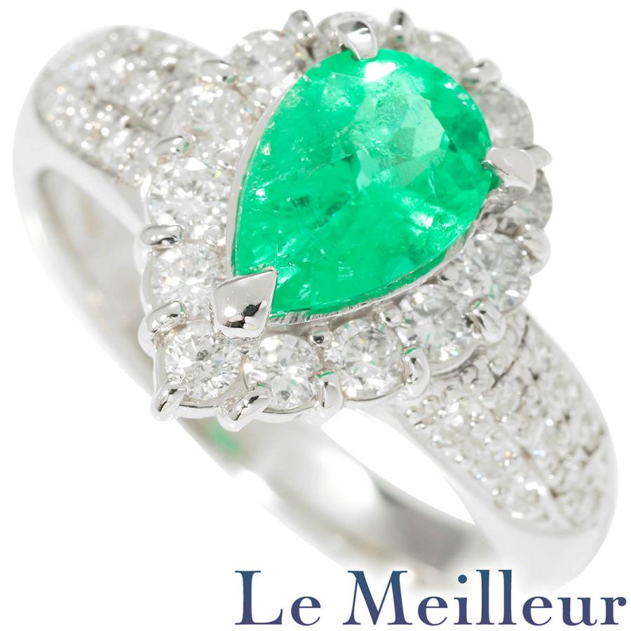 リング 指輪 エメラルド 1.4ct ダイヤモンド プラチナ Pt900 16.5号  