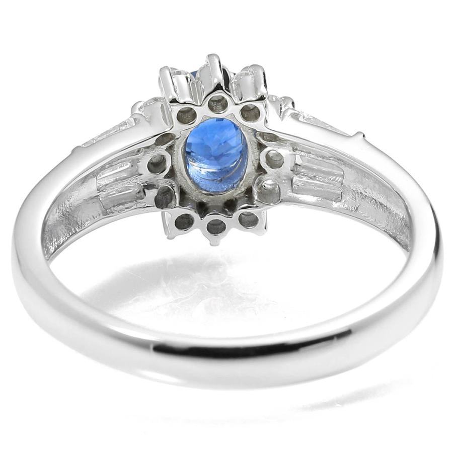 ヘイローリング 指輪 ブルーサファイア 0.97ct ダイヤモンド 0.50ct 