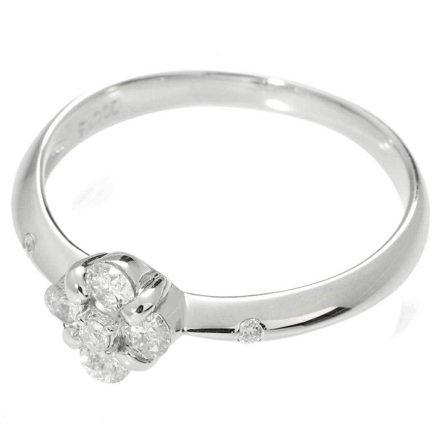 フラワーモチーフリング SIクラス 指輪 ダイヤモンド 0.32ct プラチナ 