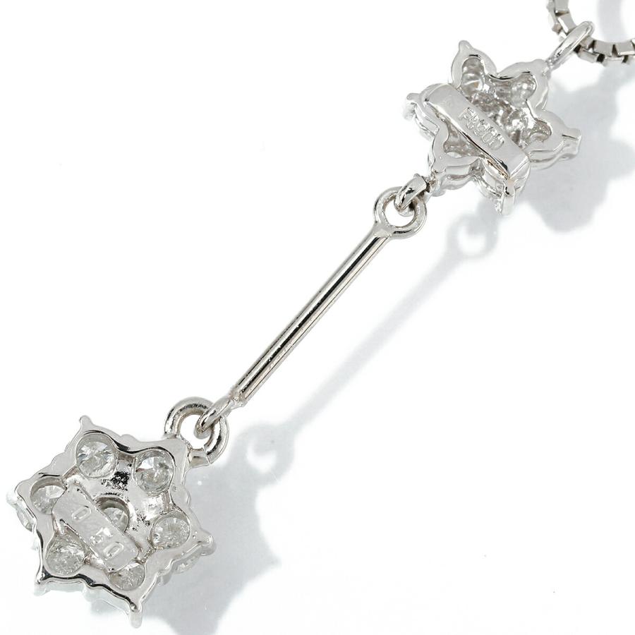 フラワーモチーフ ペンダントネックレス ダイヤモンド 0.5ct プラチナ Pt900 中古 返品OK_1