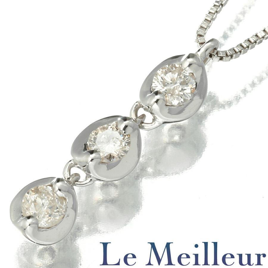 トリロジーデザイン ネックレス ダイヤモンド K18WG 中古 プレラブド  