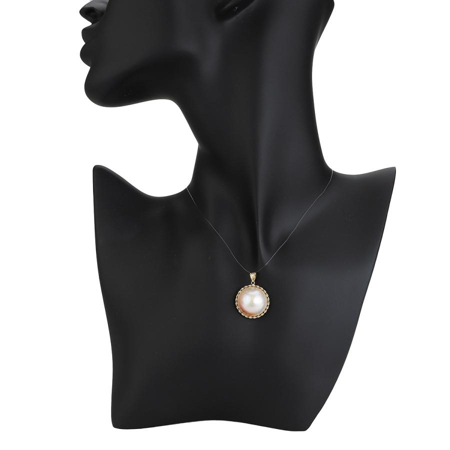 パール ペンダントトップ マベ真珠 15.9mm K18 中古 プレラブド 返品OK  