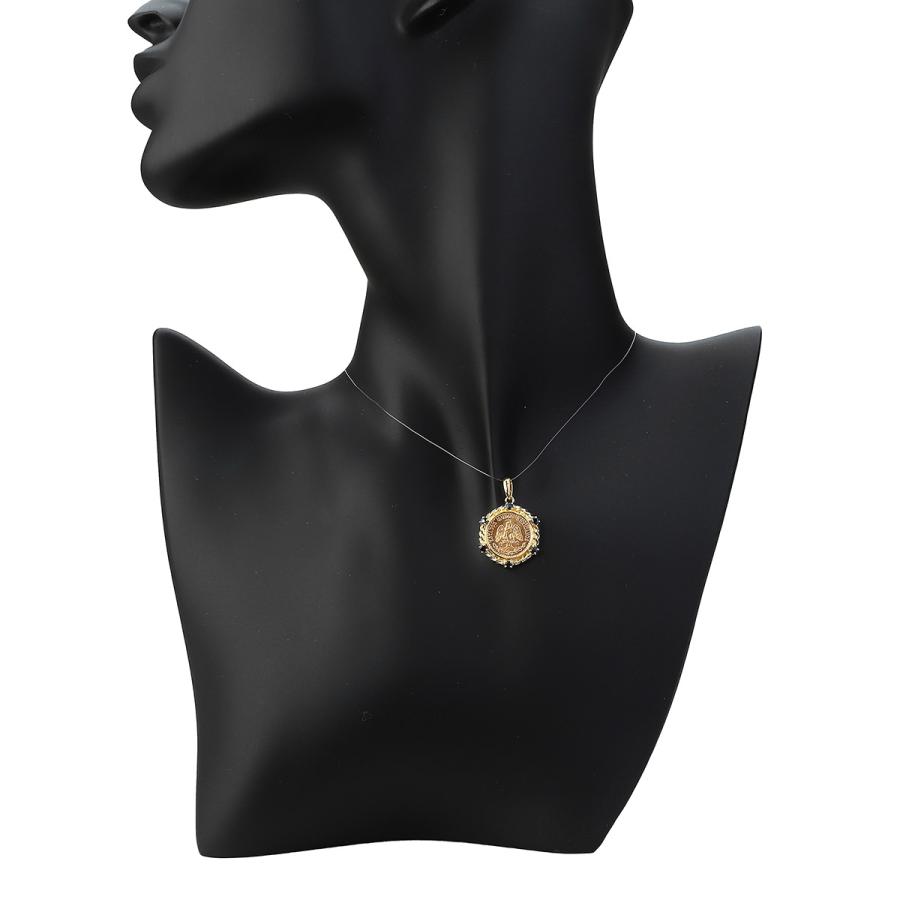 K21.6　メキシコ２ペソ金貨　ペンダントトップ メキシコ2ペソ金貨 1945年刻印 ペンダントトップ サファイア K21