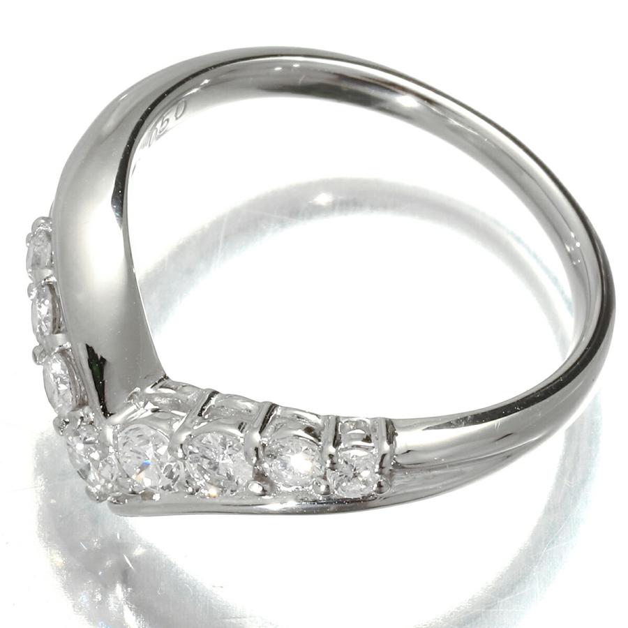 ダイヤモンド 0.5ct プラチナ Pt900 カーブデザインリング 8P SIクラス