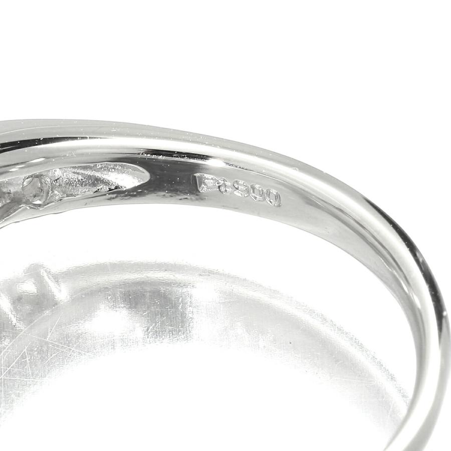 ダイヤモンド 0.5ct プラチナ Pt900 カーブデザインリング 8P SIクラス 