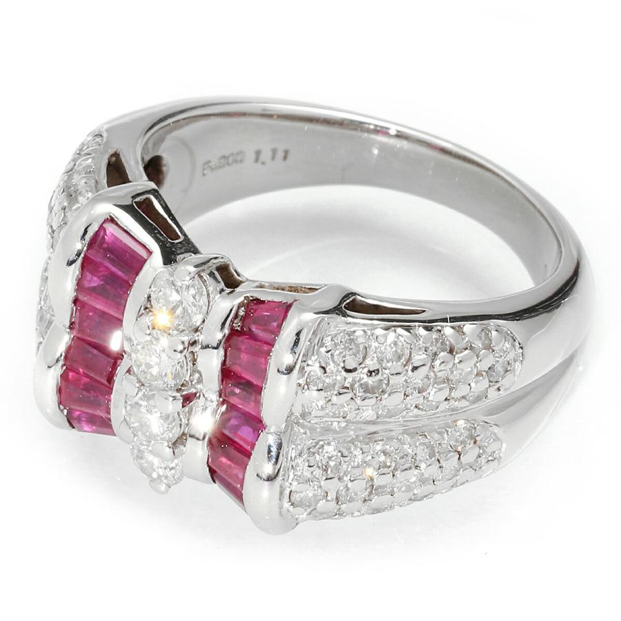 ルビー 1.11ct ダイヤモンド 0.92ct プラチナ Pt900 リング 13号 指輪 