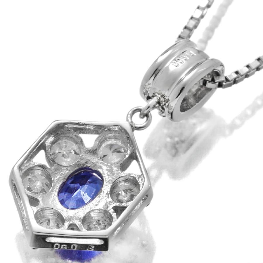 サファイア 0.5ct ダイヤモンド 0.58ct プラチナ Pt900 フラワー 