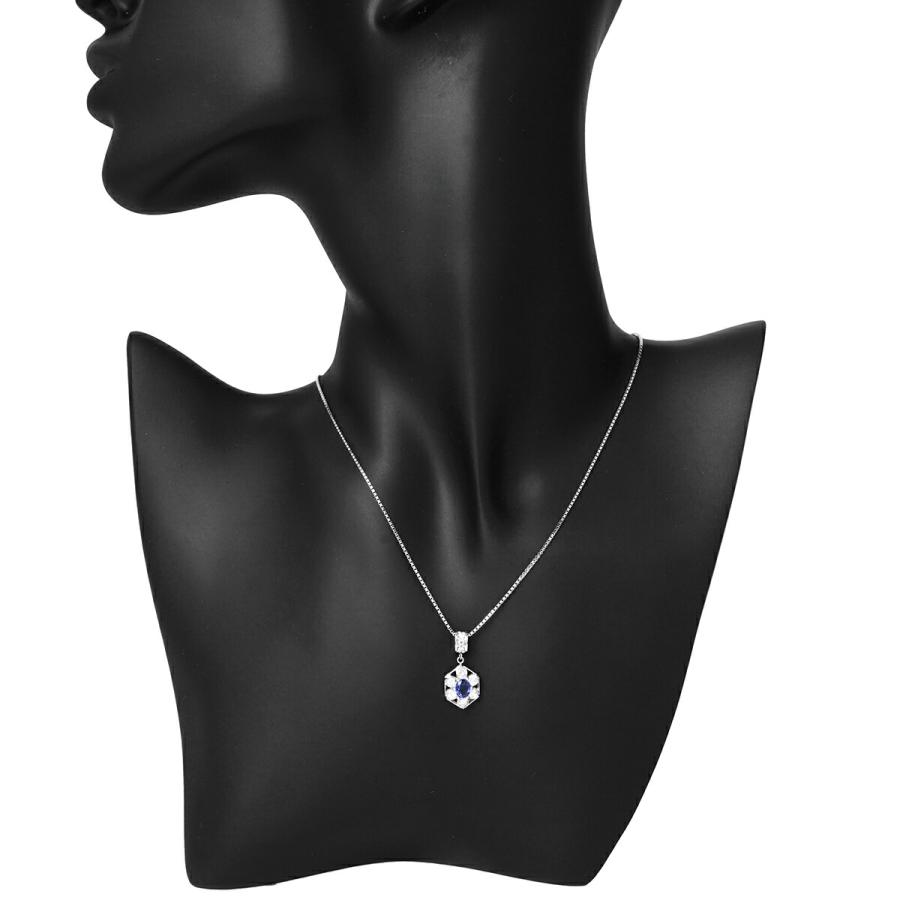 サファイア 0.5ct ダイヤモンド 0.58ct プラチナ Pt900 フラワー 