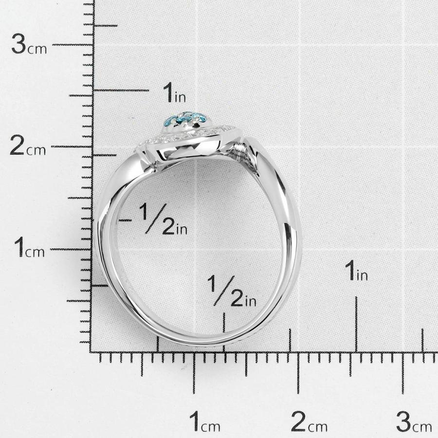 ハートモチーフブルーダイヤモンドリング 指輪 ダイヤモンド 0.32ct