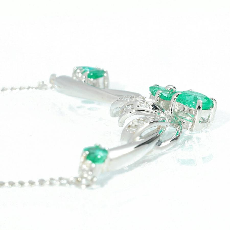ジュエリーマキ ネックレス エメラルド 0.68ct ダイヤモンド ホワイト