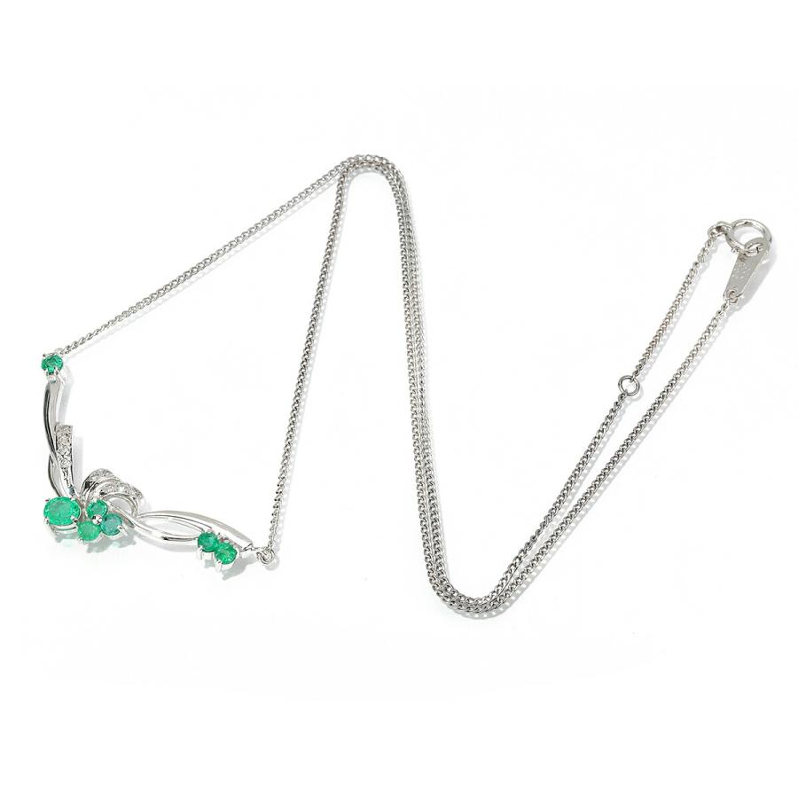 ジュエリーマキ ネックレス エメラルド 0.68ct ダイヤモンド ホワイト