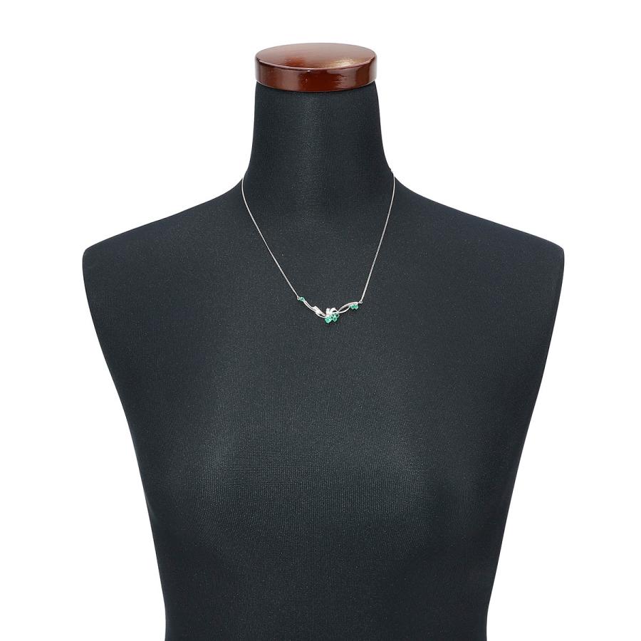 エメラルド ダイヤモンド　k9 ネックレス ジュエリーマキ ジュエリーマキ ネックレス エメラルド 0.68ct ダイヤモンド ホワイト