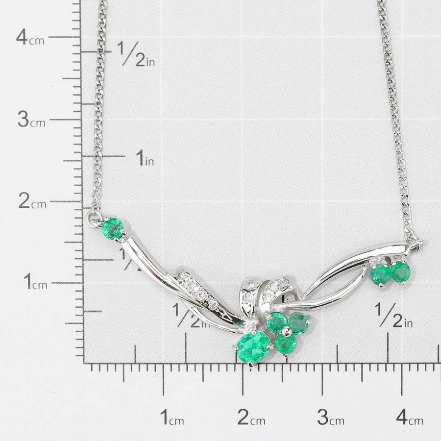 ジュエリーマキ ネックレス エメラルド 0.68ct ダイヤモンド ホワイト
